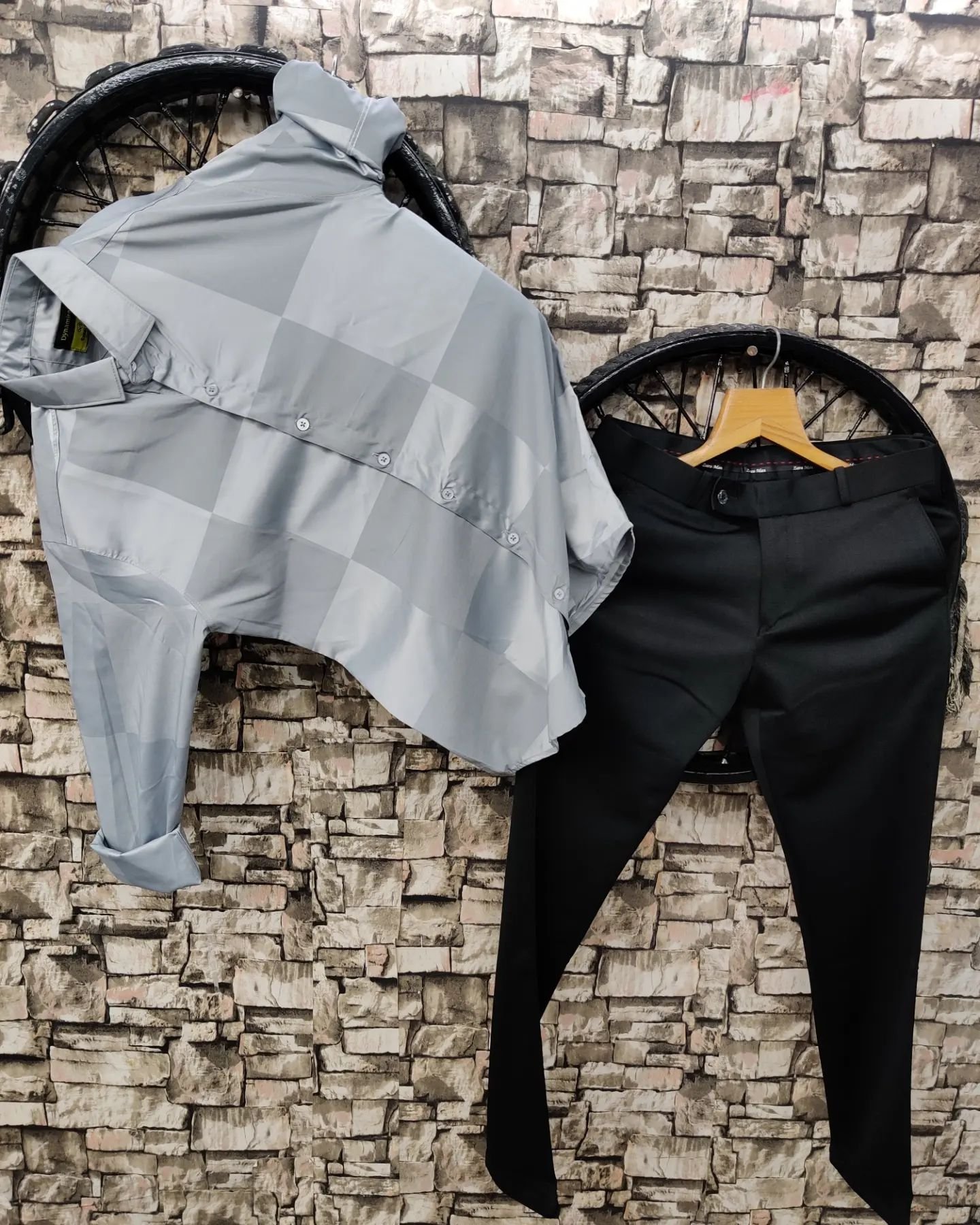 Satin Grey Shirt & Lycra Pant Combo – Shoplyguys