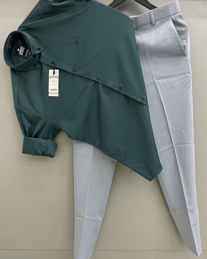 Green Shirt & Grey Pant