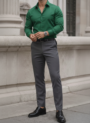Forest Green Shirt & Grey Pant Combo