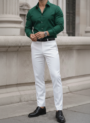 Forest Green  and Pant White Combo