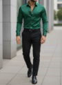 Green Shirt And Black Pant Combo