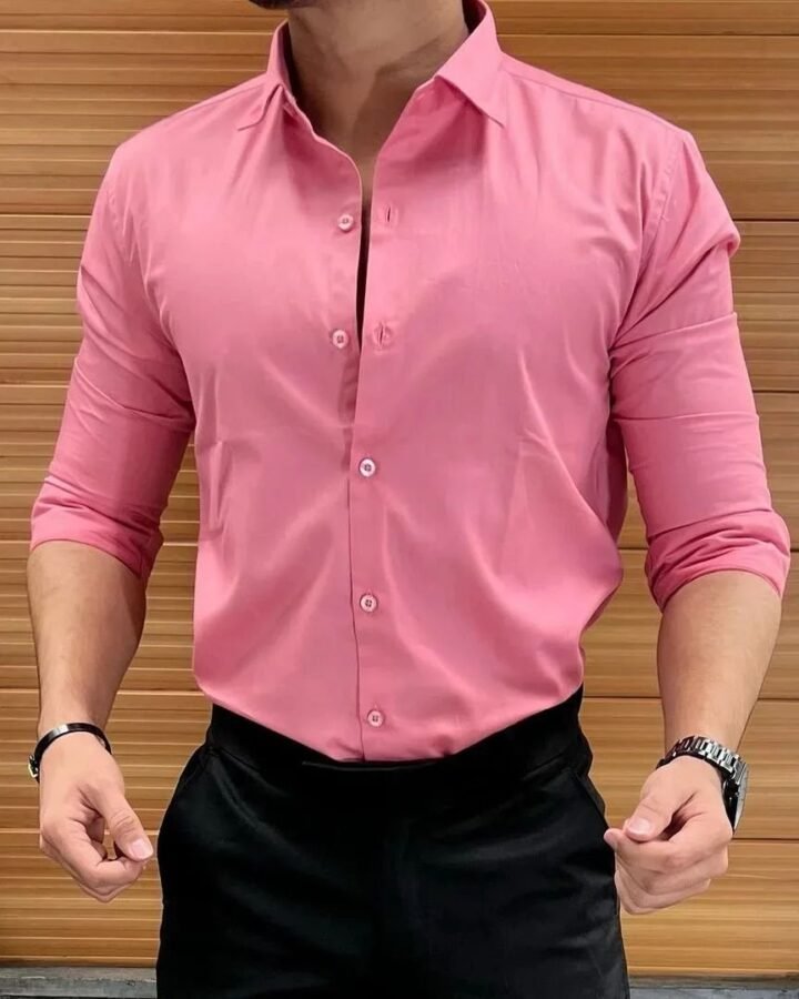 Pink Satin Shirt - Pink