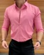 Pink Satin Shirt - Pink
