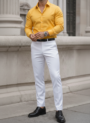 Yellow Shirt and White Pant Combo