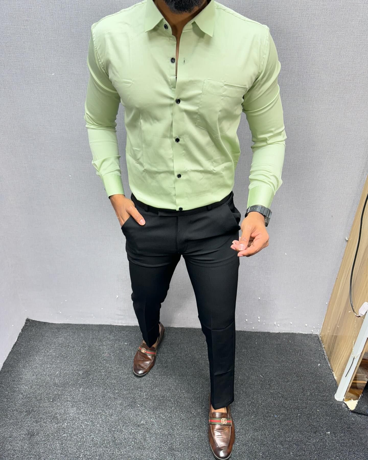 Light Green And Black Pant Combo