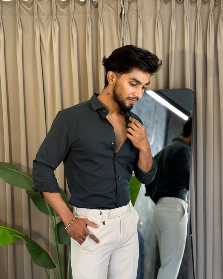 Black Shirt And White Trouser