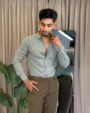 Pista Green Shirt And Brown Trouser