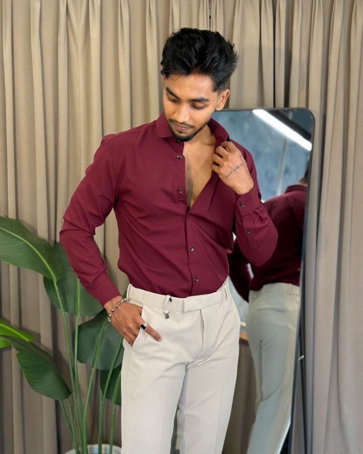 Red Shirt And White Trouser