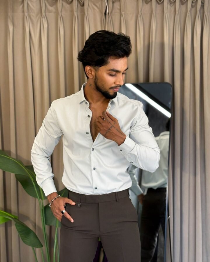 White Shirt And Brown Trouser