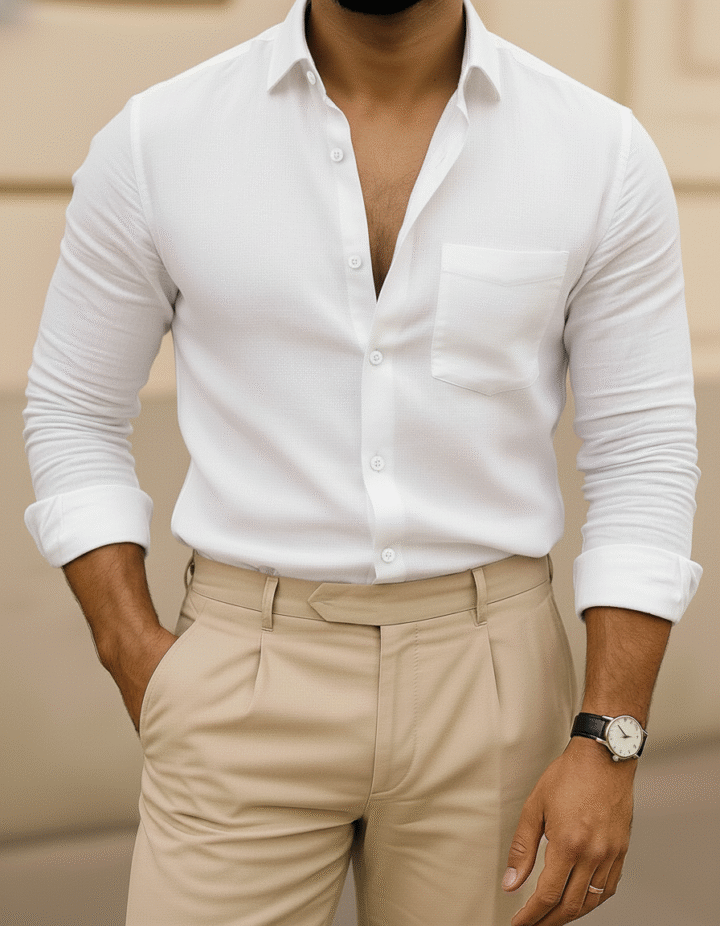 White Pure Linen Shirt
